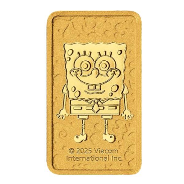 2025 SpongeBob SquarePants 1g Gold Minted Bar