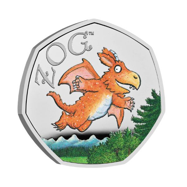 2025 50p Zog Silver Proof Coloured Coin