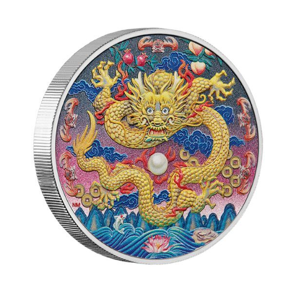  2025 Imperial Golden Dragon 3oz Silver Coloured Proof Coin