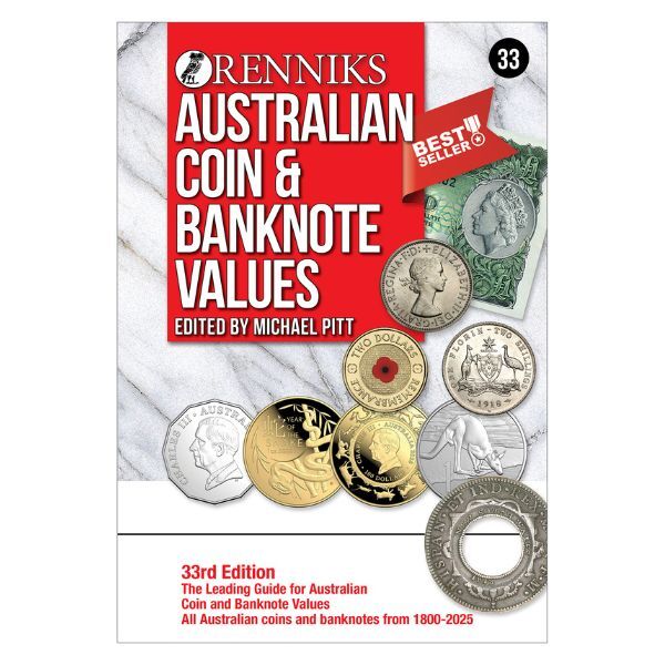 Renniks 33rd Edition Australian Coin & Banknote Values Book - Soft Cover