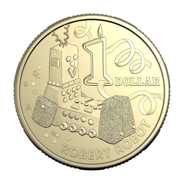 2025 $1 Robert Robot Australian Women's Weekly Birthday Cake Uncirculated Coin in Card