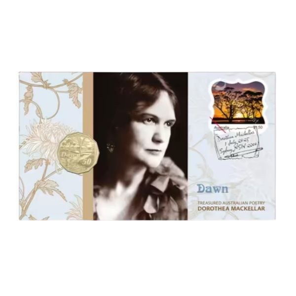 2025 50c Dorothea Mackellar – Dawn  Postal Numismatic Cover PNC