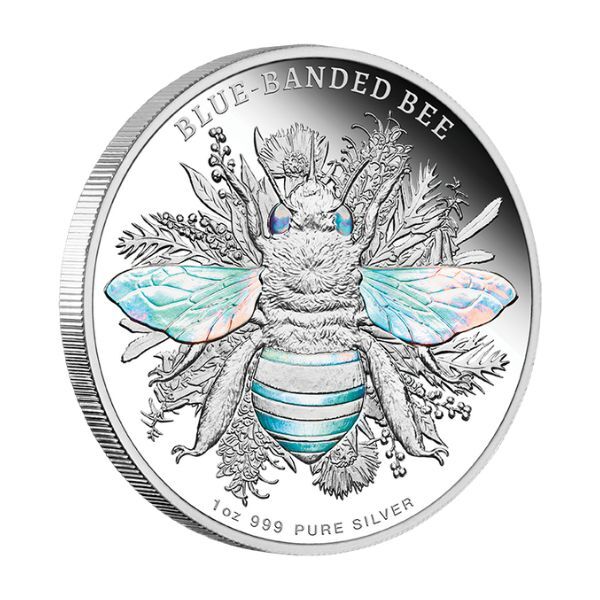 2025 $2 Blue Banded Bee - Australian Native Bees 1oz Silver Proof Hologram Coin