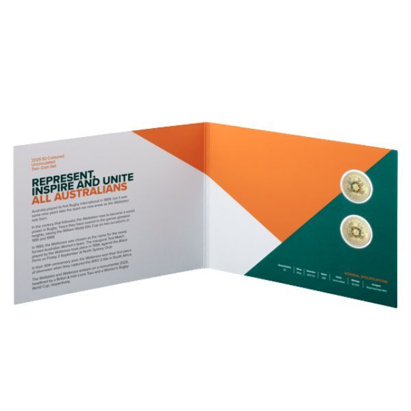 2025 $2 Rugby Australia - Coloured Two Coin Set