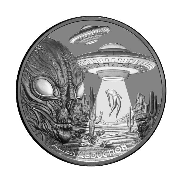 2025 $1 Alien Abduction 1oz Silver Black Proof Coin