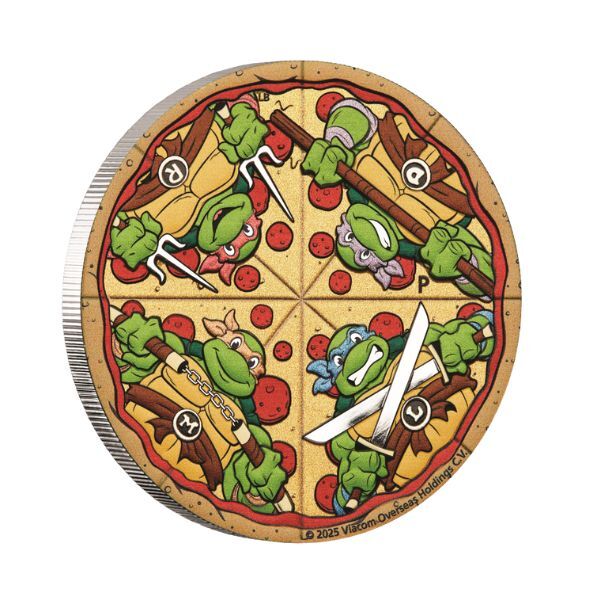 2025 2oz Teenage Mutant Ninja Turtles Silver Coloured Pizza Coin