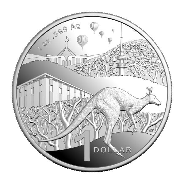 2025 $1 Bush Capital Kangaroo Series 1 Oz Fine Silver Proof Coin
