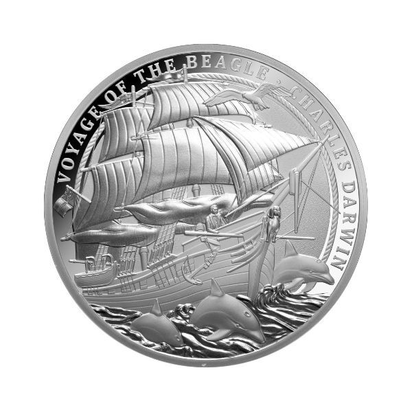 2025 $1 Charles Darwin & The Voyage of Her Majesty’s Ship Beagle 1 Oz Silver Proof Coin