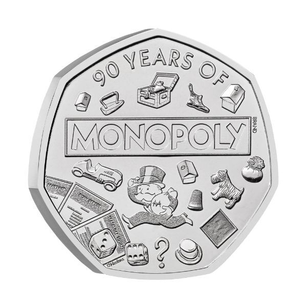 2025 50p Monopoly 90th Anniversary Brilliant Uncirculated Coin