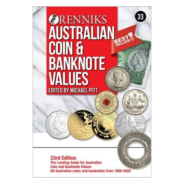 Renniks 33rd Edition Australian Coin & Banknote Values Book - Hard Cover