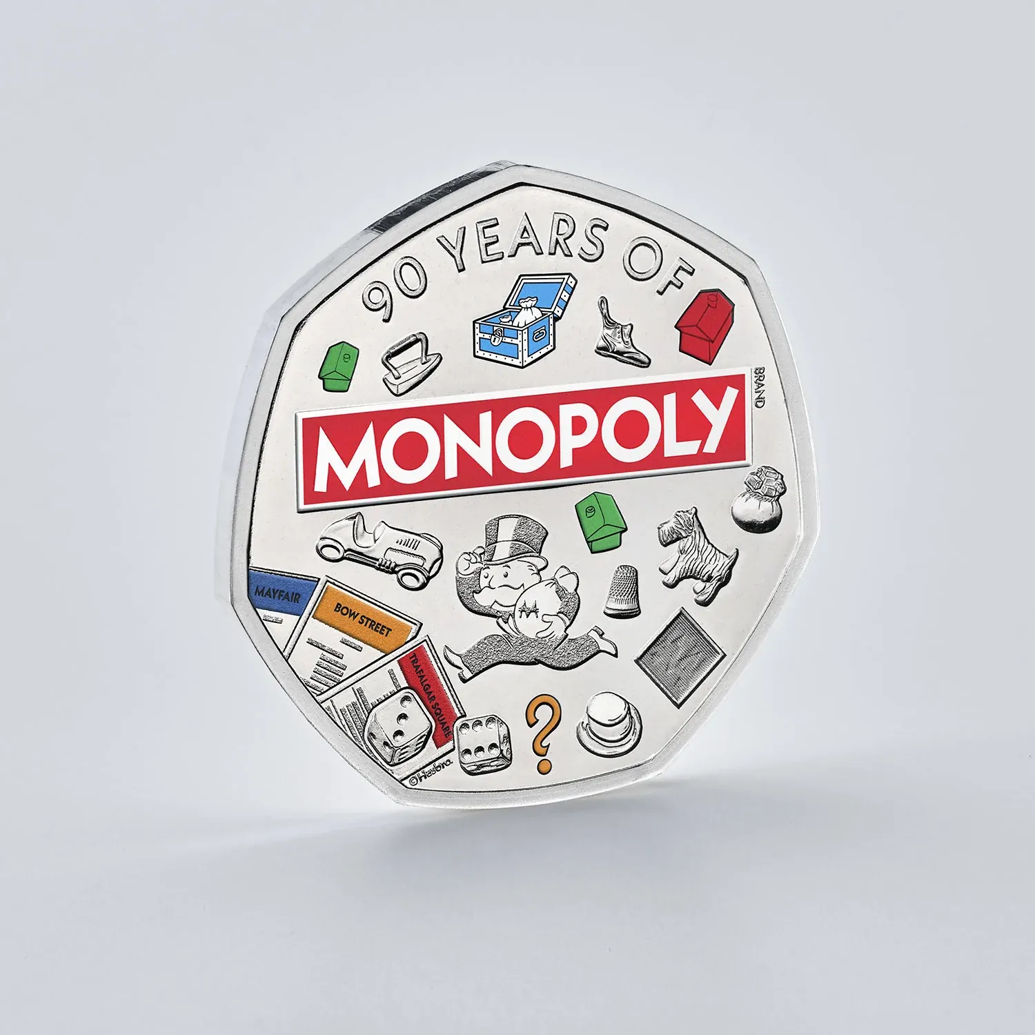 2025 50p Monopoly 90th Anniversary Coloured Brilliant Uncirculated Coin