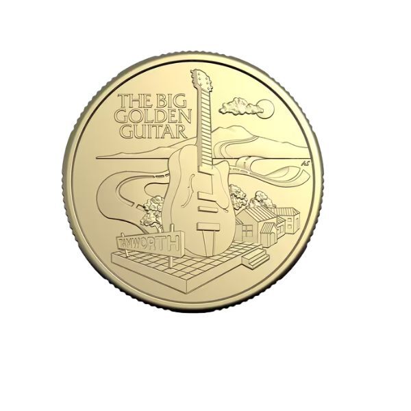 2025 $1 The Big Golden Guitar - Aussie 2 Big Things Coin In Card