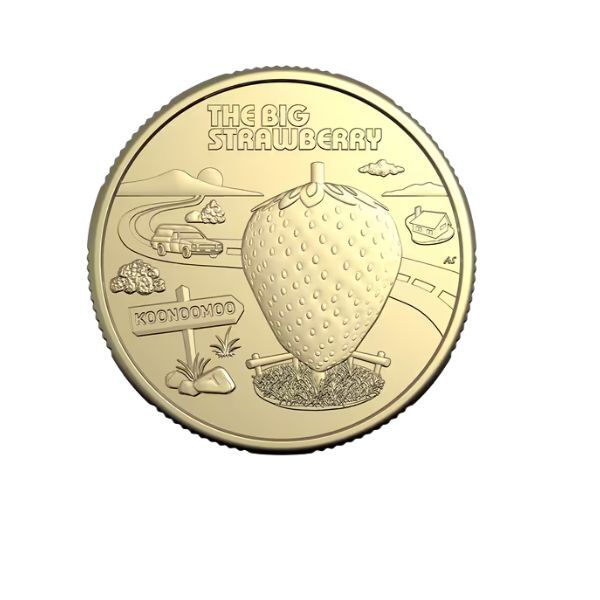 2025 $1 The Big Strawberry - Aussie 2 Big Things Coin In Card