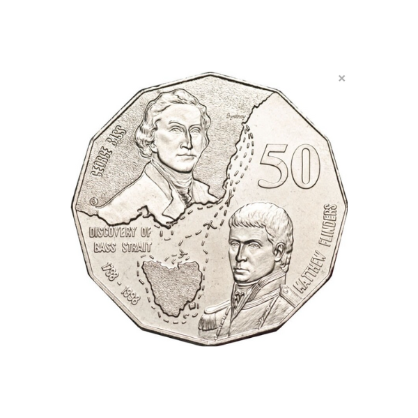 1998 50c Australia Bass & Flinders Coin Pack Style 1