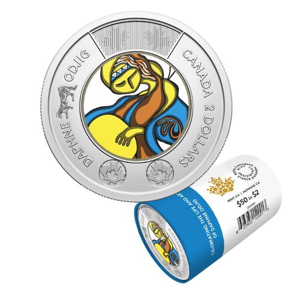 2025 $2 Celebrating the Life and Art of Daphne Odjig Special Wrap 2 x Roll Box Set