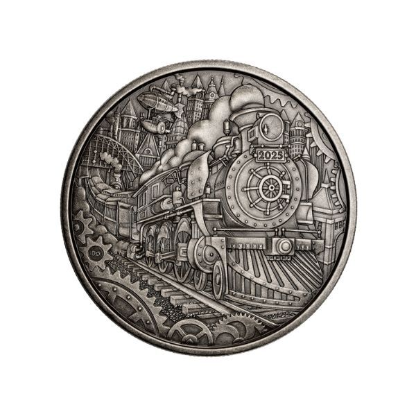 2025 $50 A Whimsical Tale : Steam Locomotive - 3.3 Oz Fine Silver Coin