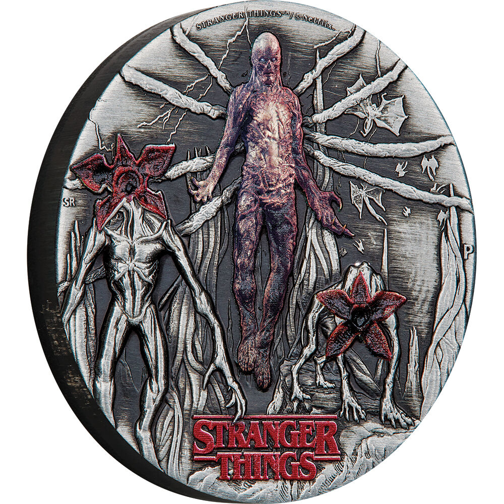 2026 Stranger Things Villains 2oz Silver Antiqued Coloured Coin