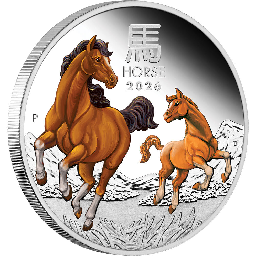 2026 $1 Year of the Horse - Australian Lunar Series III 1 Oz Coloured Silver Proof Coin