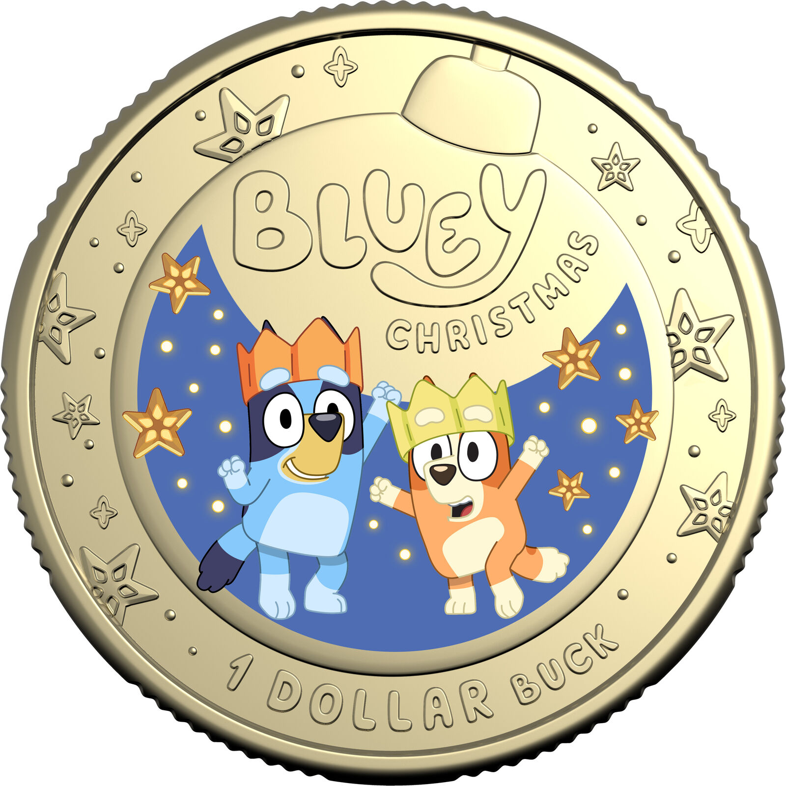2025 $1 Bluey Christmas Decoration Colour Uncirculated Coin 