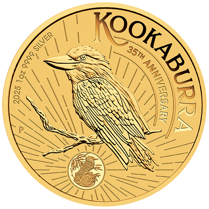 2025 $1 Kookaburra 35th Anniversary Sydney ANDA Money Expo Gold Plated 1 oz Silver Coin 