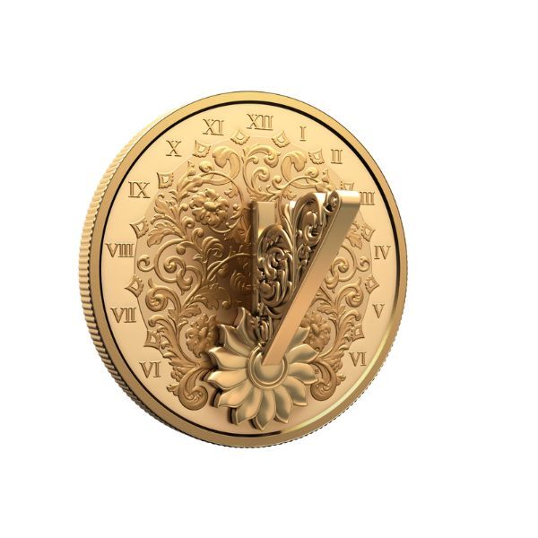 2025 $20 The Gilded Sundial 1 Oz Gold Plated Fine Silver Coin