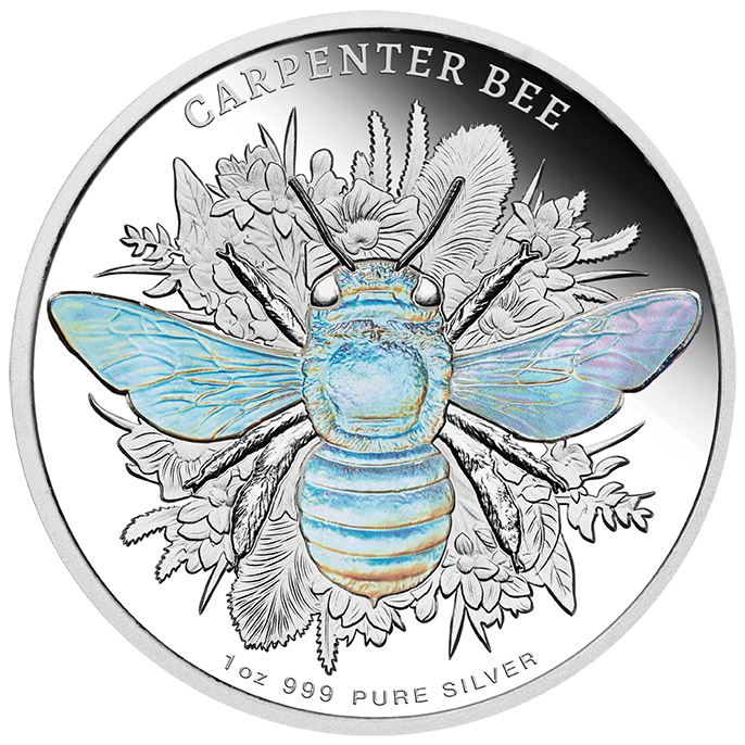 2026 $2 Carpenter Bee - Australian Native Bees Hologram 1 Oz Silver Proof Coin