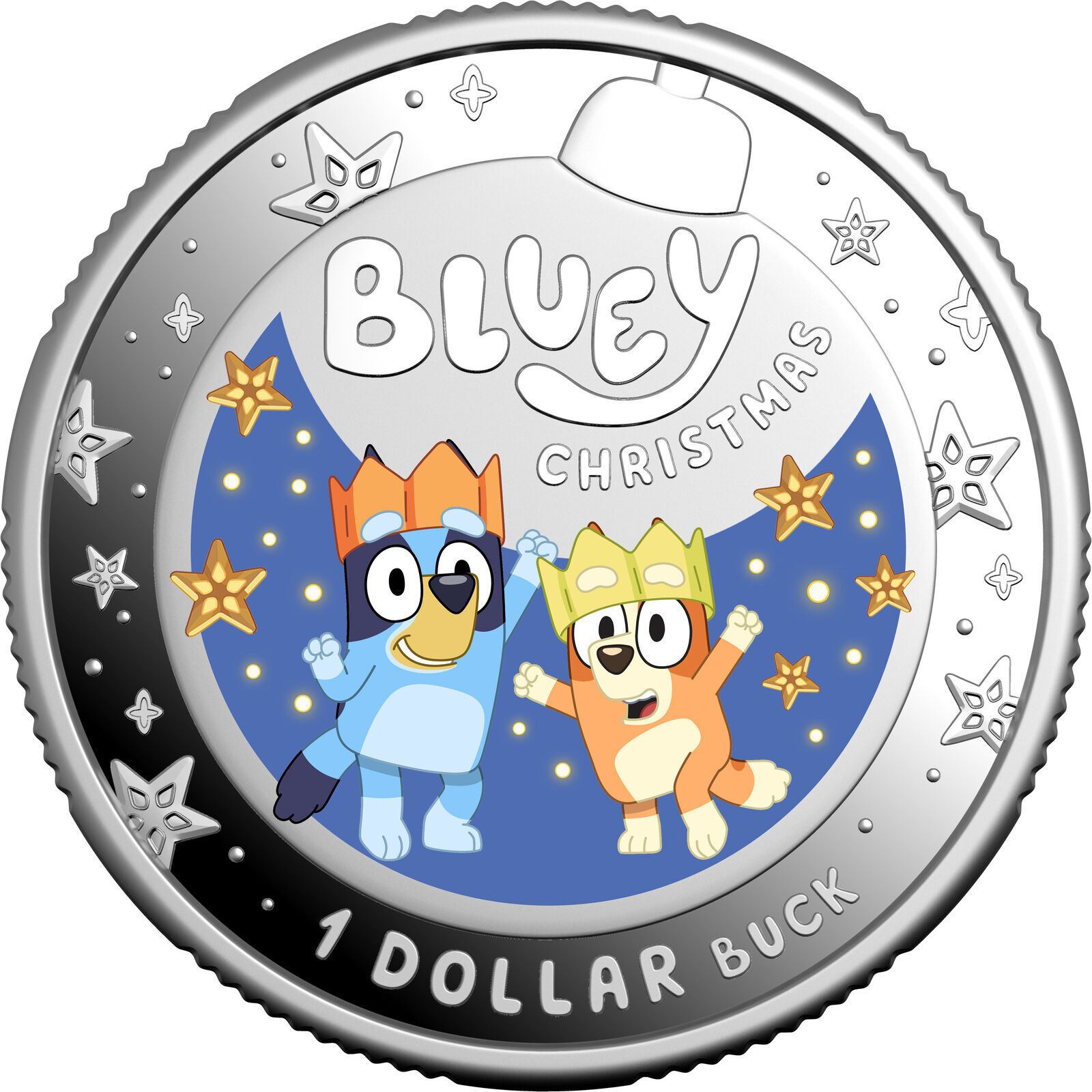 2025 $1 Bluey Christmas Decoration Colour Silver Proof Coin 