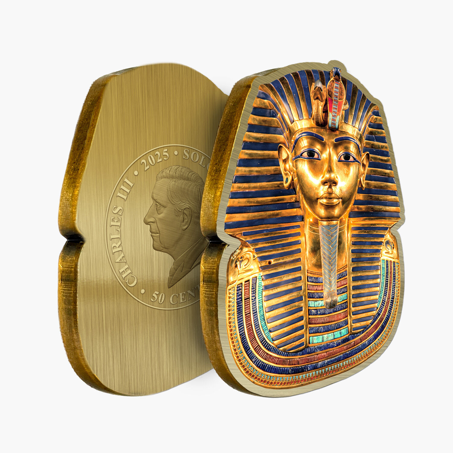 2025 Tutankhamun Death Mask 100th Anniversary 75g Antique Gold Plated Zinc Alloy Shaped Coin