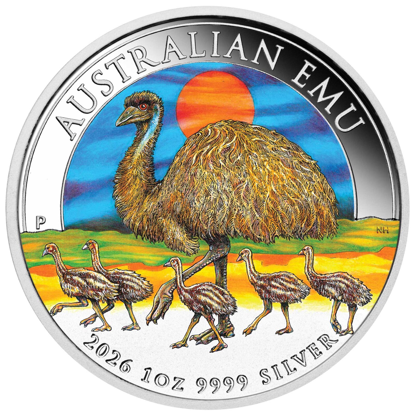 2026 $1 Australian Emu 1 Oz Silver Coloured Coin