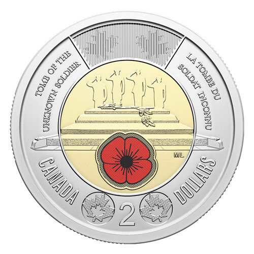 2025 $2 Red Poppy - Honouring Canada’s Unknown Soldier Colourized Special Wrap Roll