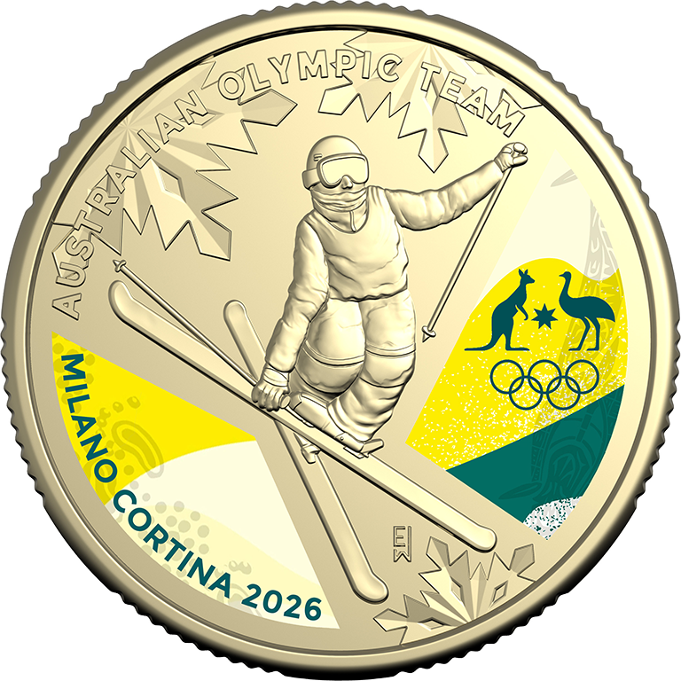2026 $1 Milano Cortino Winter Olympics - Australian Olympic Team Coloured Uncirculated Coin