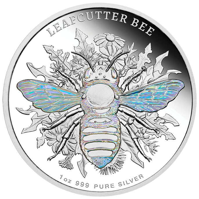 2026 $2 Leafcutter Bee - Australian Native Bees Hologram 1 Oz Silver Proof Coin