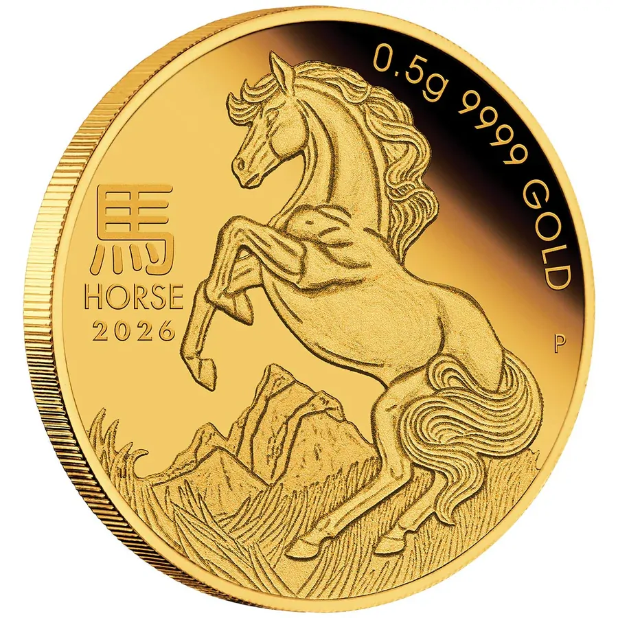 2026 $2 Year of the Horse Australia Lunar Series III 0.5g Gold Proof Coin