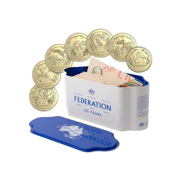 2026 125 Years Of Federation 25c & $1 Uncirculated 7 Coin Set