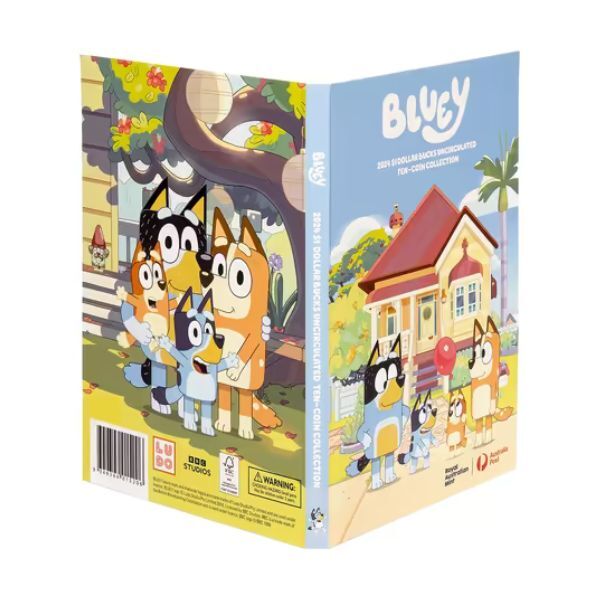 OPENED 2024 Bluey 10 Coin Tube and Collectable Folder Set (No Coloured Coin)