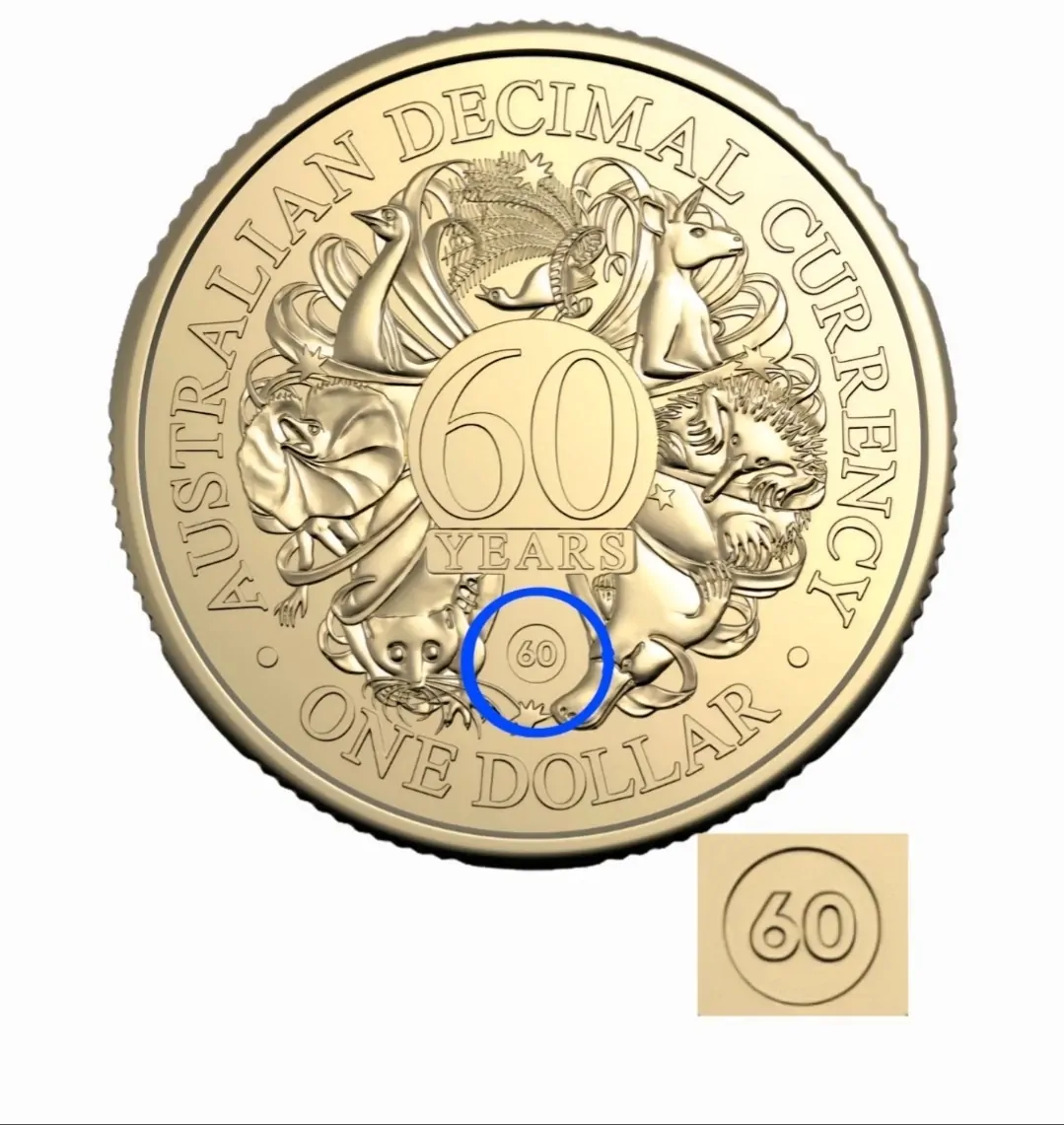 2026 '60' Counterstamp $1 60th Anniversary of Decimal Currency Family Fun Day Special Release Coin