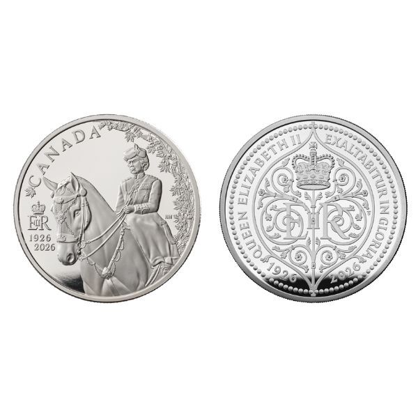2026 100th Anniversary of the Birth of QEII 2 Coin Silver Proof Set - Royal Mint UK Collaboration with Royal Canadian Mint