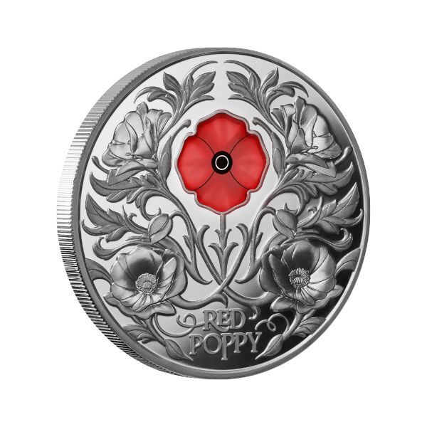 2026 $5 Red Poppy Window 2 Oz Silver Proof Coin
