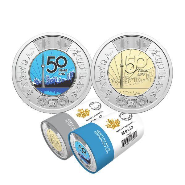 2026 $2 50th Anniversary Of The CN Tower Toronto, Canada - Special Wrap Roll Box Set