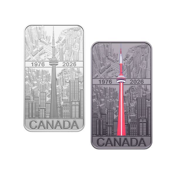 2026 $20 50th Anniversary Of The CN Tower Toronto, Canada 31.56g Fine Silver Coin