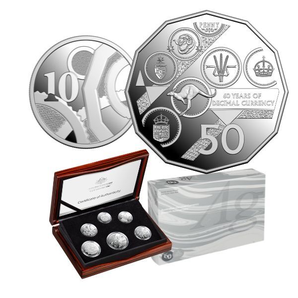 2026 Decimal Currency 60th Anniversary Fine Silver Proof 6 Coin Denomination Set