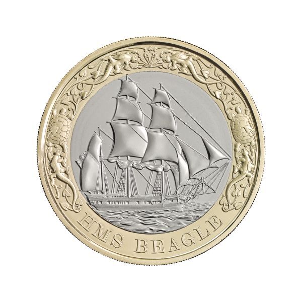 2026 £2 Iconic Navy Vessels - HMS Beagle Brilliant Uncirculated Coin