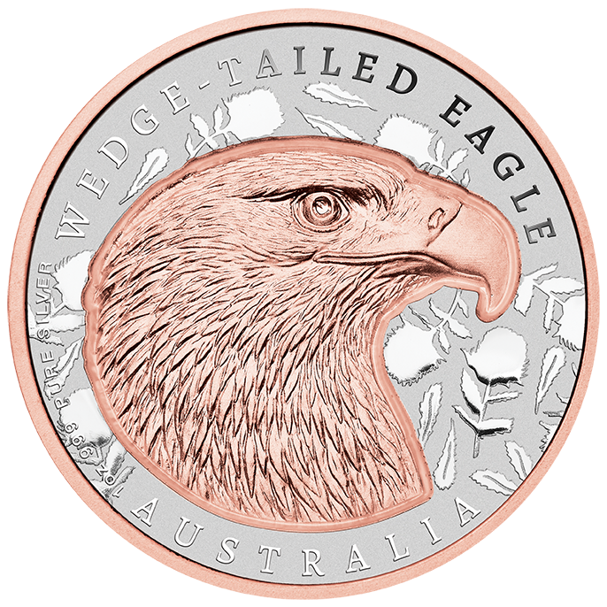 2025 Wedge-Tailed Eagle Native Impressions 1 Oz Silver Super Incused Rose Gold Coin