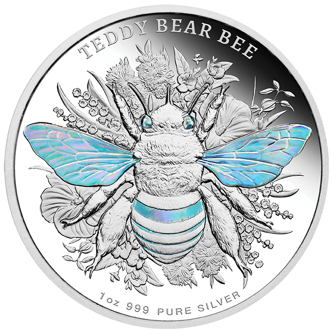 2026 $2 Teddy Bear Bee - Australian Native Bees Hologram 1 Oz Silver Proof Coin