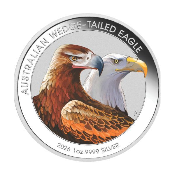 2026 $1 Australian Wedge-Tailed Eagle 1oz Silver Coloured Coin in Card