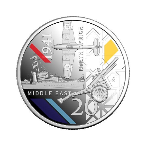2026 20c Australia WWII Service Amid Strife Colour Cupro-Nickel Uncirculated 3-Coin Set