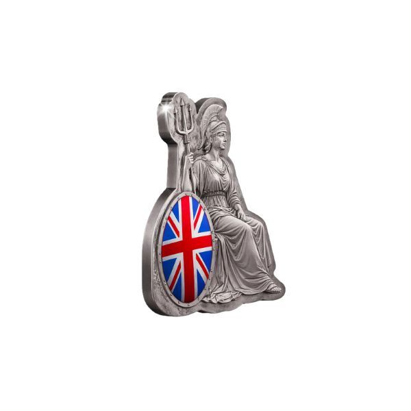 2026 Featuring Britannia 3D Shaped Silver-Plated Coin