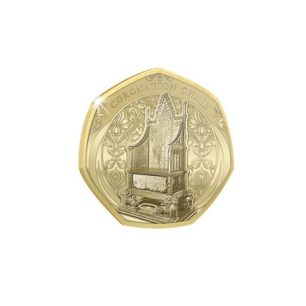 2026 Royal Heritage Coronation Chair Gold Plated BU Commemorative Medallion