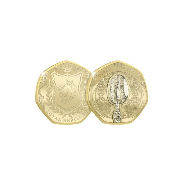 2026 Royal Heritage Coronation Spoon Gold Plated BU Commemorative Medallion