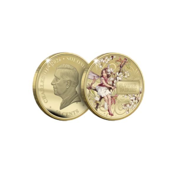 2026 Flower Fairies - The Wild Cherry Blossom Fairy Super Size Gold Plated Luxe Edition Coin
